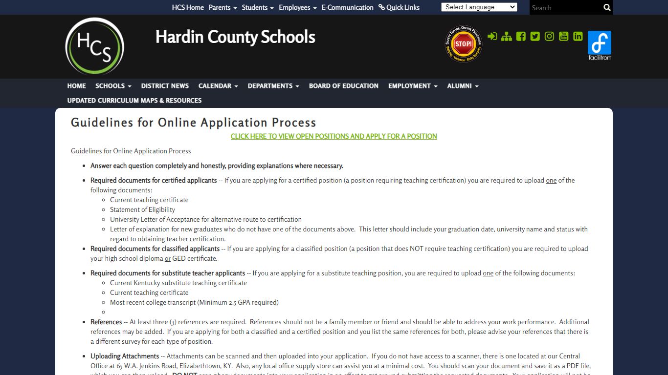 Employment - Hardin County Schools