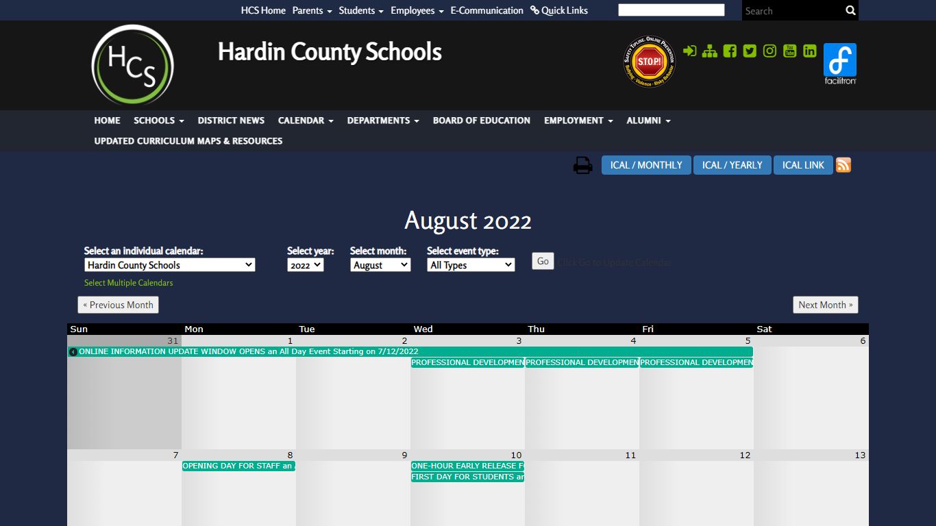 Calendar - Hardin County Schools