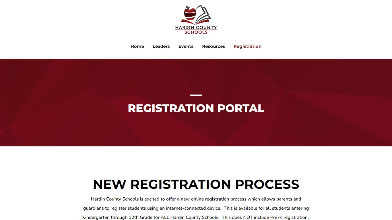 Registration Portal - Hardin County Board of Education